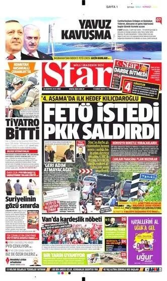 İşte FETÖ-PKK'nın Kemal Kılıçdaroğlu'na Suikastının (2016) Manşetleri